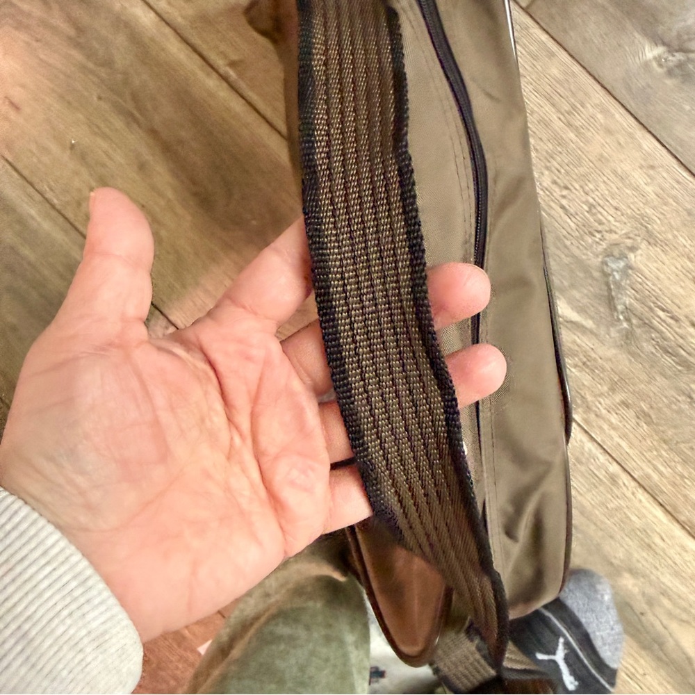 Olive and Brown Men's Messenger Bag - Picture 7 of 11